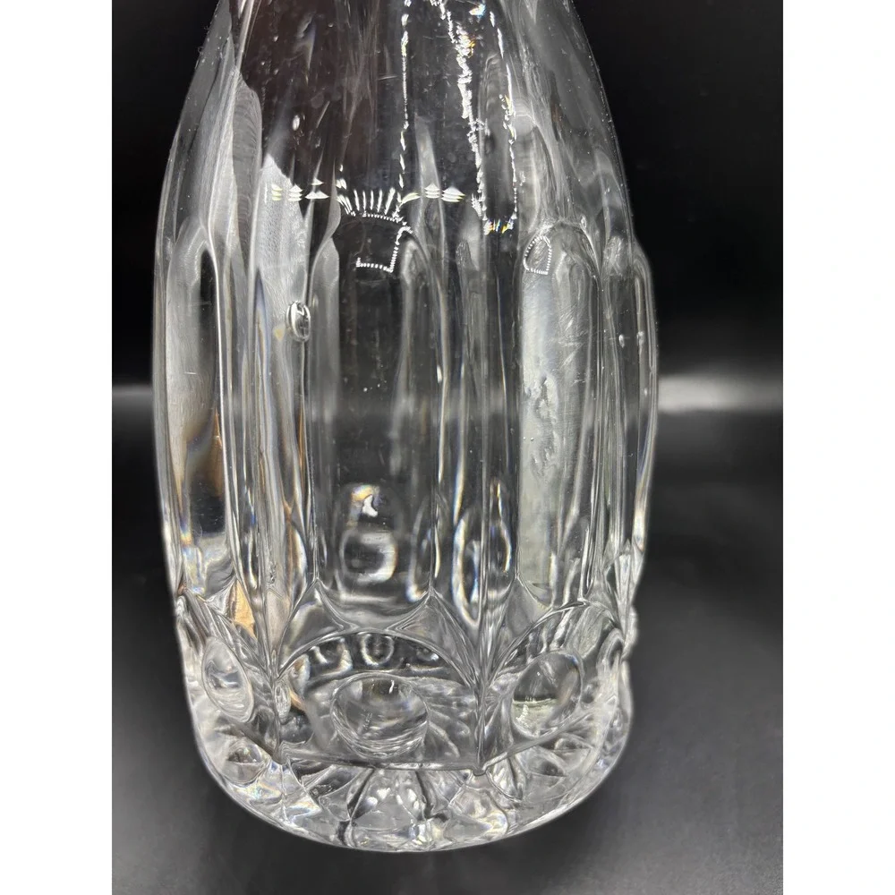 Vintage Glass Liquor Decanter with Fan Shell Stopper Starburst Base 13